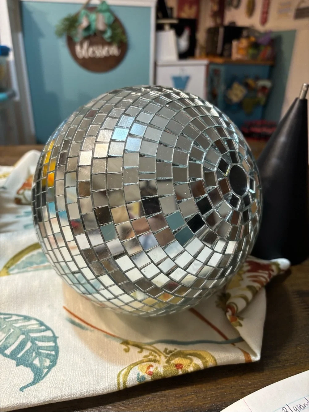 Silver Mirrored Disco Ball Party Decor